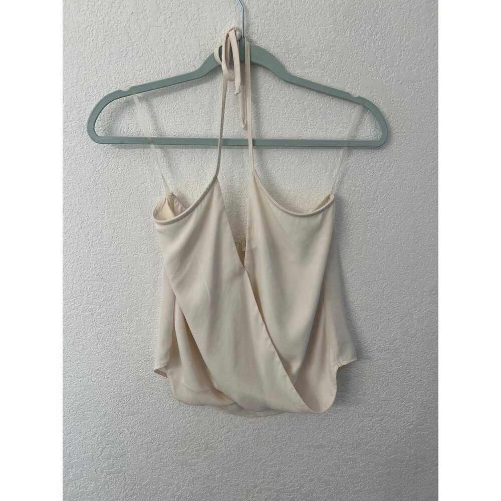 Veronica M buff H.D crepe spaghetti strap blouse women size small